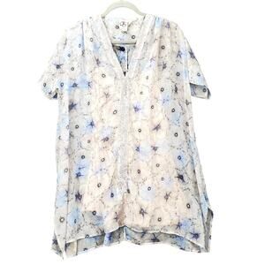 Anthro One September Lyla Coquette Slit Tunic Dress (S) Pastel Whimsy Fairy Twee